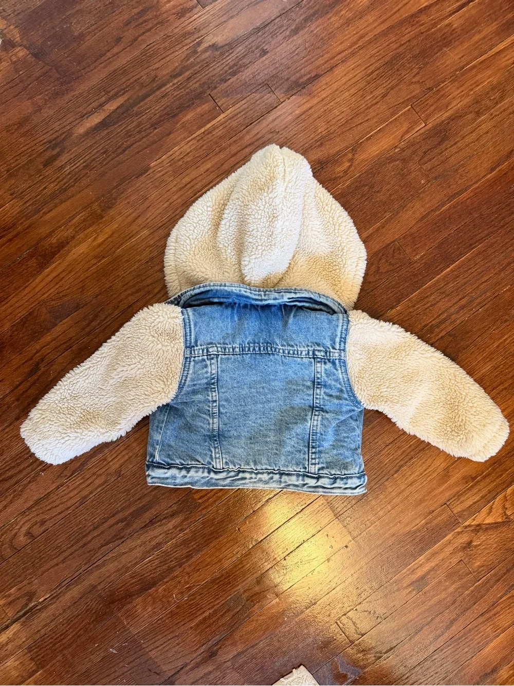 GAP Kids Cream Sherpa denim jacket